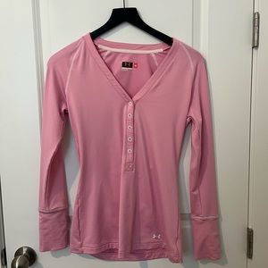 Under Armour light pink fitted long sleeve size S